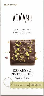 Vivani Espresso pistacchio dark 75% bio