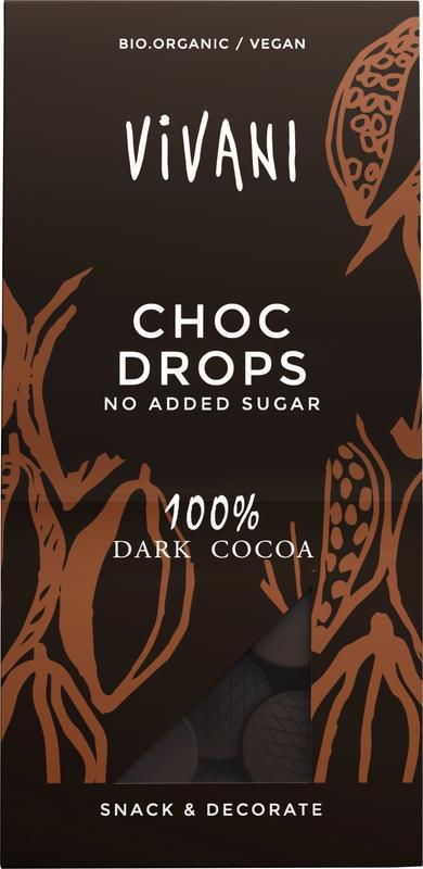 Choc drops 100% dark cocoa bio