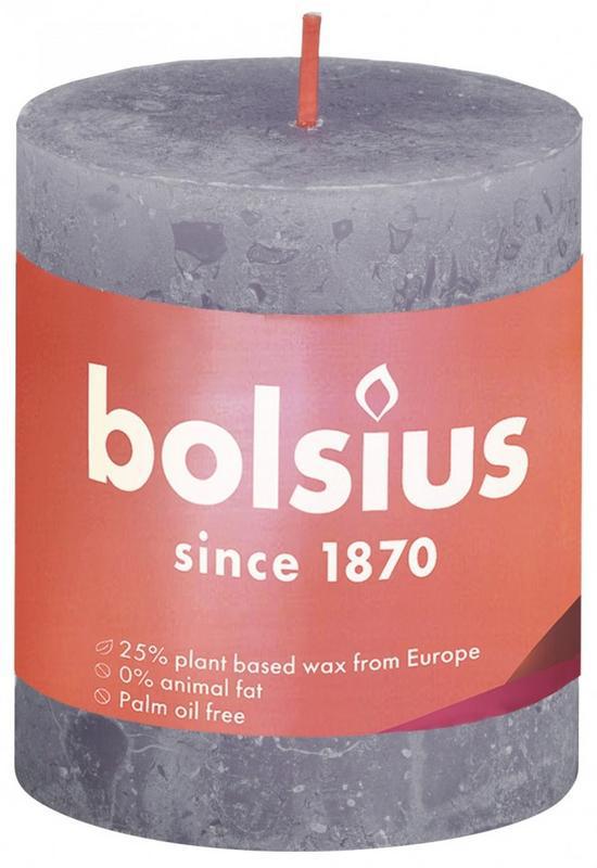 Rustiek stompkaars shine 80/68 frosted lavender