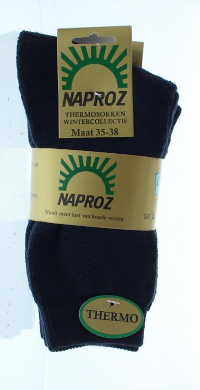 Thermo sokken blauw maat 35-38