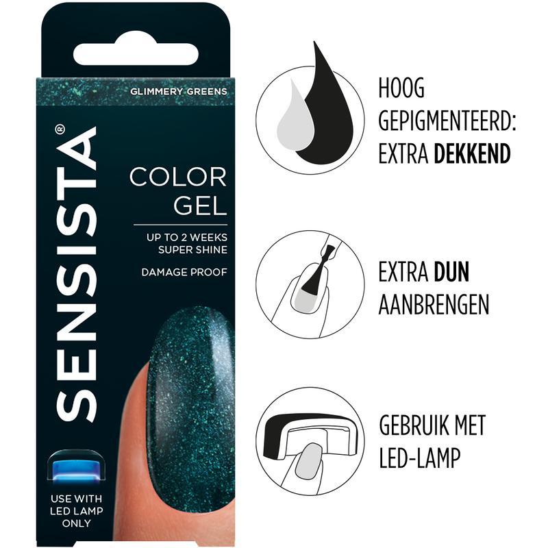 Color gel glimmery greens