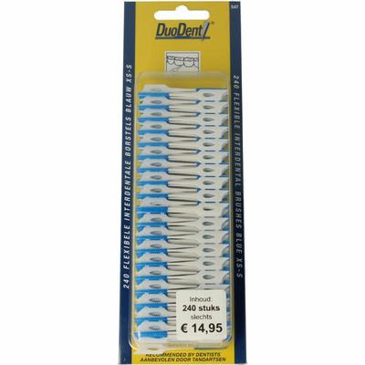 Duodent Flexibele interdentale borstels xs-s blauw