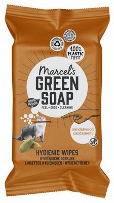 Marcel's Green Soap Cleansing wipes sandelhout & kardemom