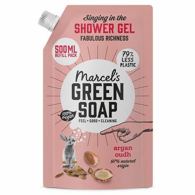 Marcel's Green Soap Showergel argan & oudh navulling