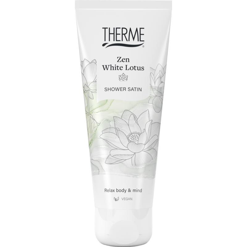Zen white lotus shower satin