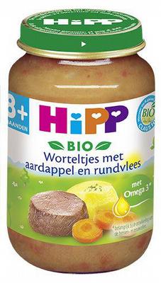 Hipp 8m wortel aardapp rundbi- 190gr