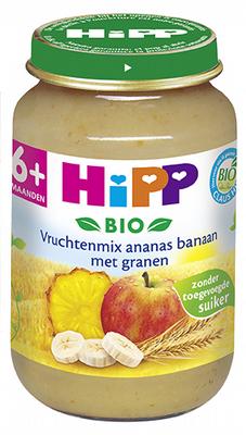 Hipp 6m ananas banaan grn bi- 190gr