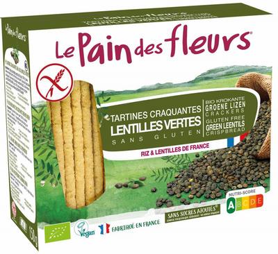 Pain Des Fleurs Krokante crackers groene linzen glutenvrij bio