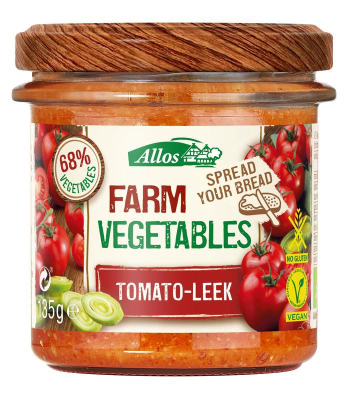 Farm vegetables tomaat & prei bio