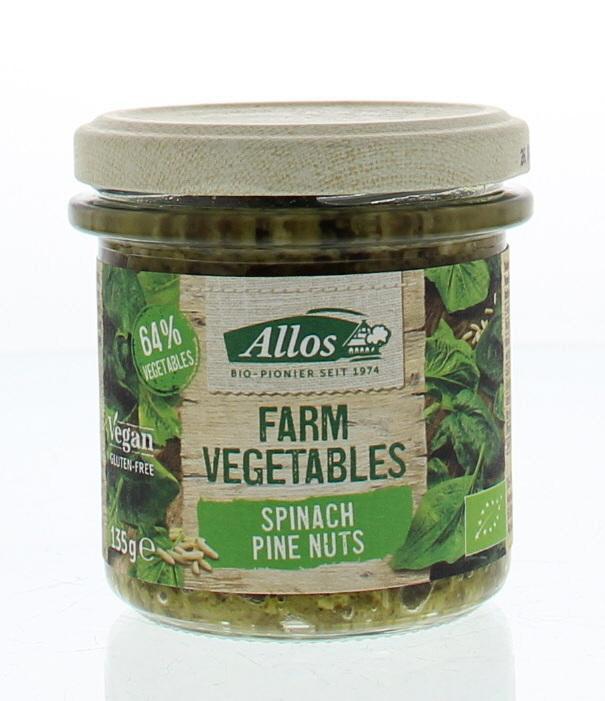 Farm vegetables spinazie & pijnboompitten bio