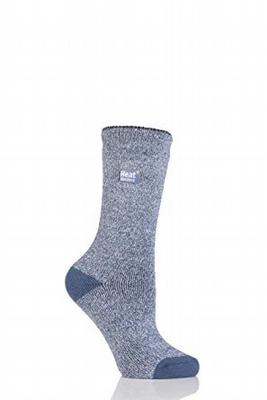 Heat Holders Ladies socks lite twist maat 4-8 denim/cream