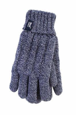 Heat Holders Ladies cable gloves M/L navy