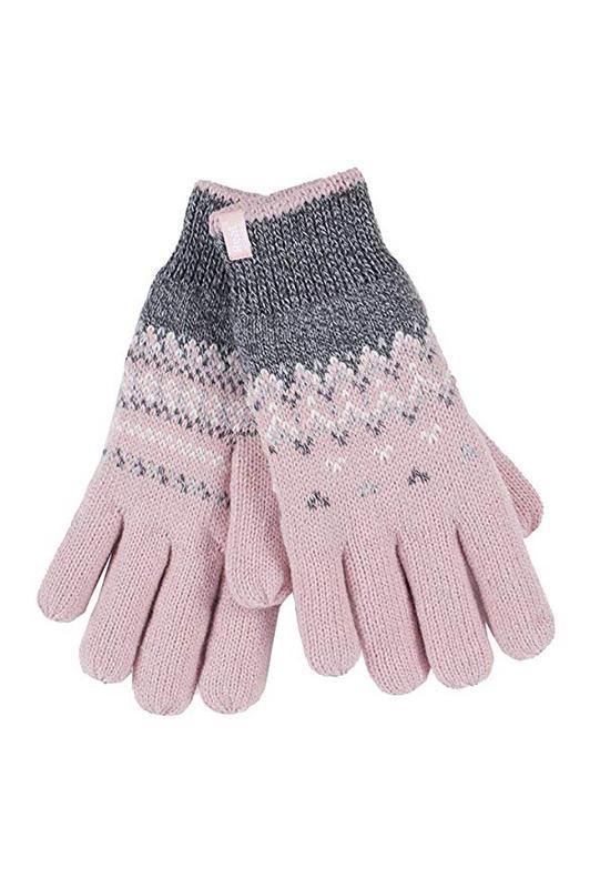Ladies cable gloves S/M Trondheim coral