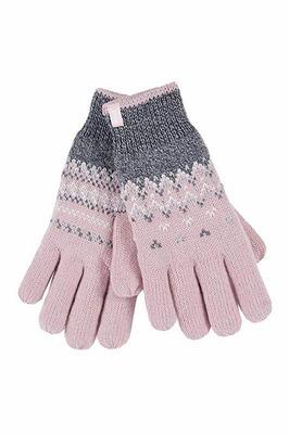 Heat Holders Ladies cable gloves M/L Trondheim coral