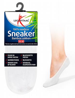 Lucovitaal Bamboe sneakersok wit maat 35-38