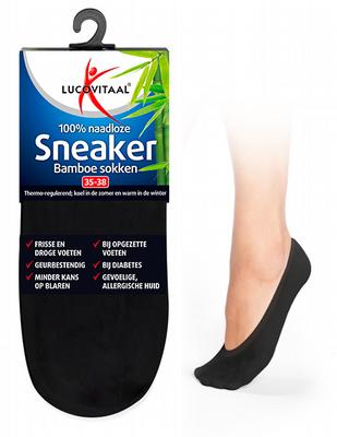 Lucovitaal Bamboe sneakersok zwart maat 35-38
