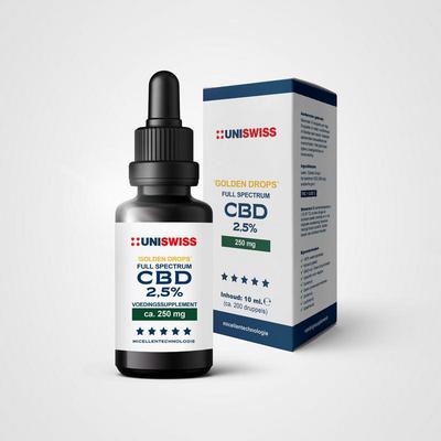 Uniswiss CBD full spectrum 2,5% golden drops