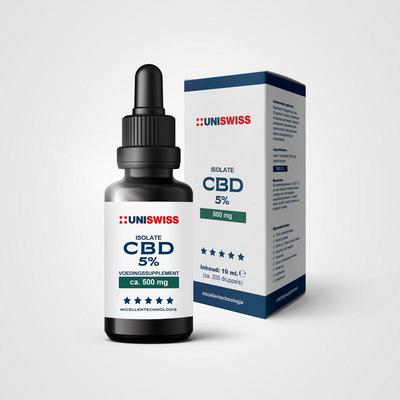 Uniswiss CBD isolate 5% (wateroplosbaar)