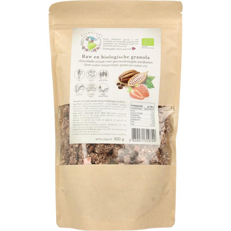 Tijgernoot granola chocolade aardbei bio