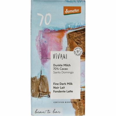 Vivani Chocolade Demeter melk donker 70% SantoDomingo bio