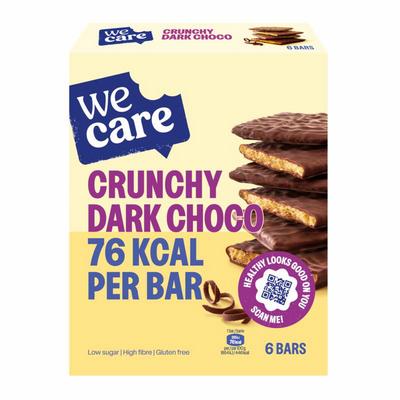 WeCare Lower kcal/carb bars crunchy dark choco