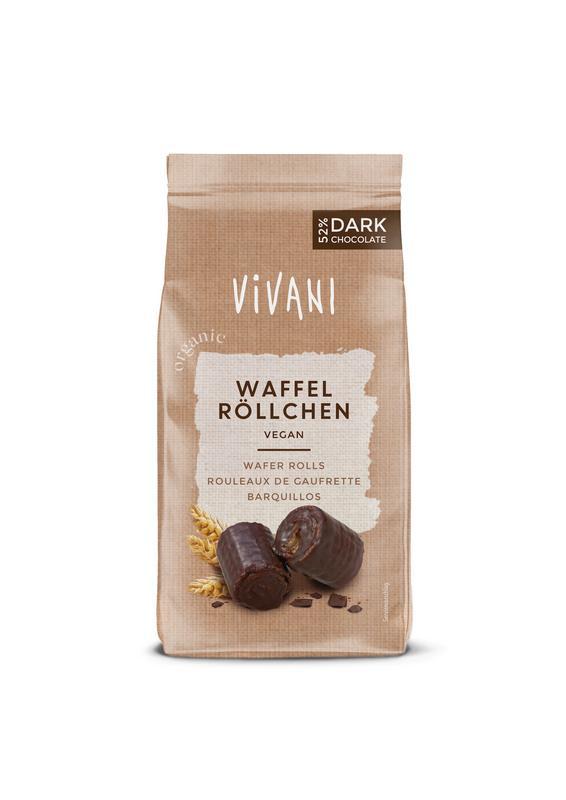 Chocolade wafelrolletjes puur bio