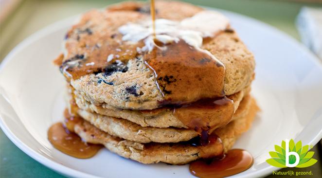Havermout-pannenkoekje met blauwe bessen recept