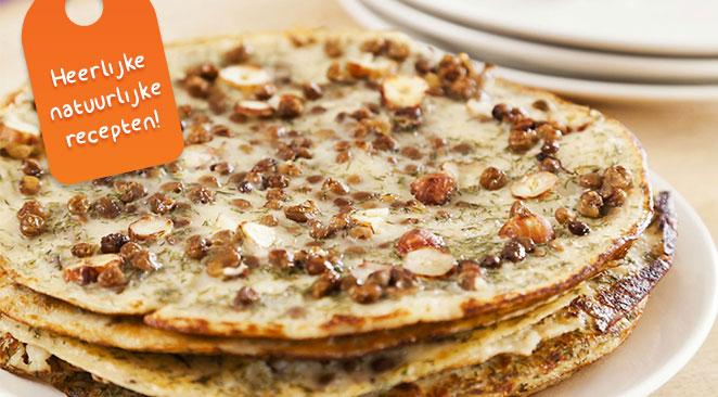 Recept: Linzenpannenkoekjes met hazelnoten en dille