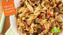Speltpasta met courgette, paprika en kip