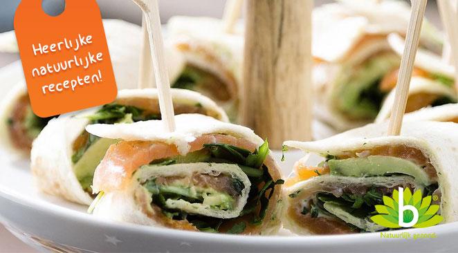 Wraps met gerookte zalm en basilicummayonaise